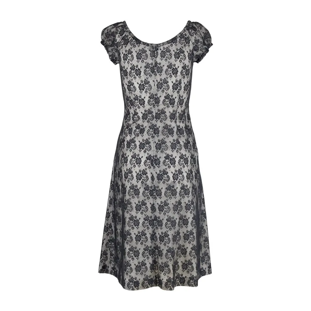 Moschino Cheap and Chic Vintage Lace Dress - '00s Black Lace Good - Back View