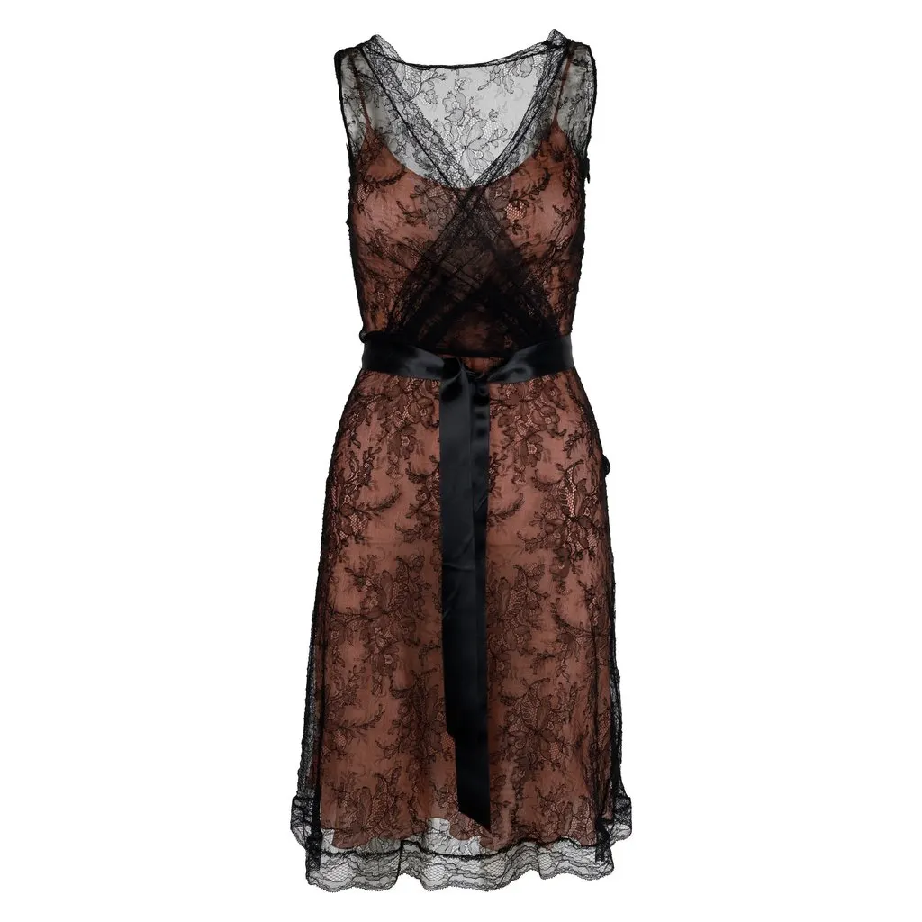 Moschino Lace Dress with Pink Camisole - '10s Pink Lace Good - Front View