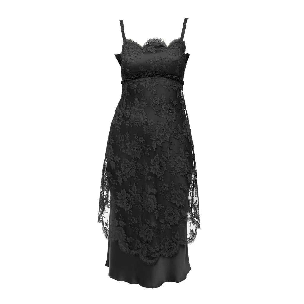 Moschino Scalloped Lace Dress - '10s Red Lace Good - Front View