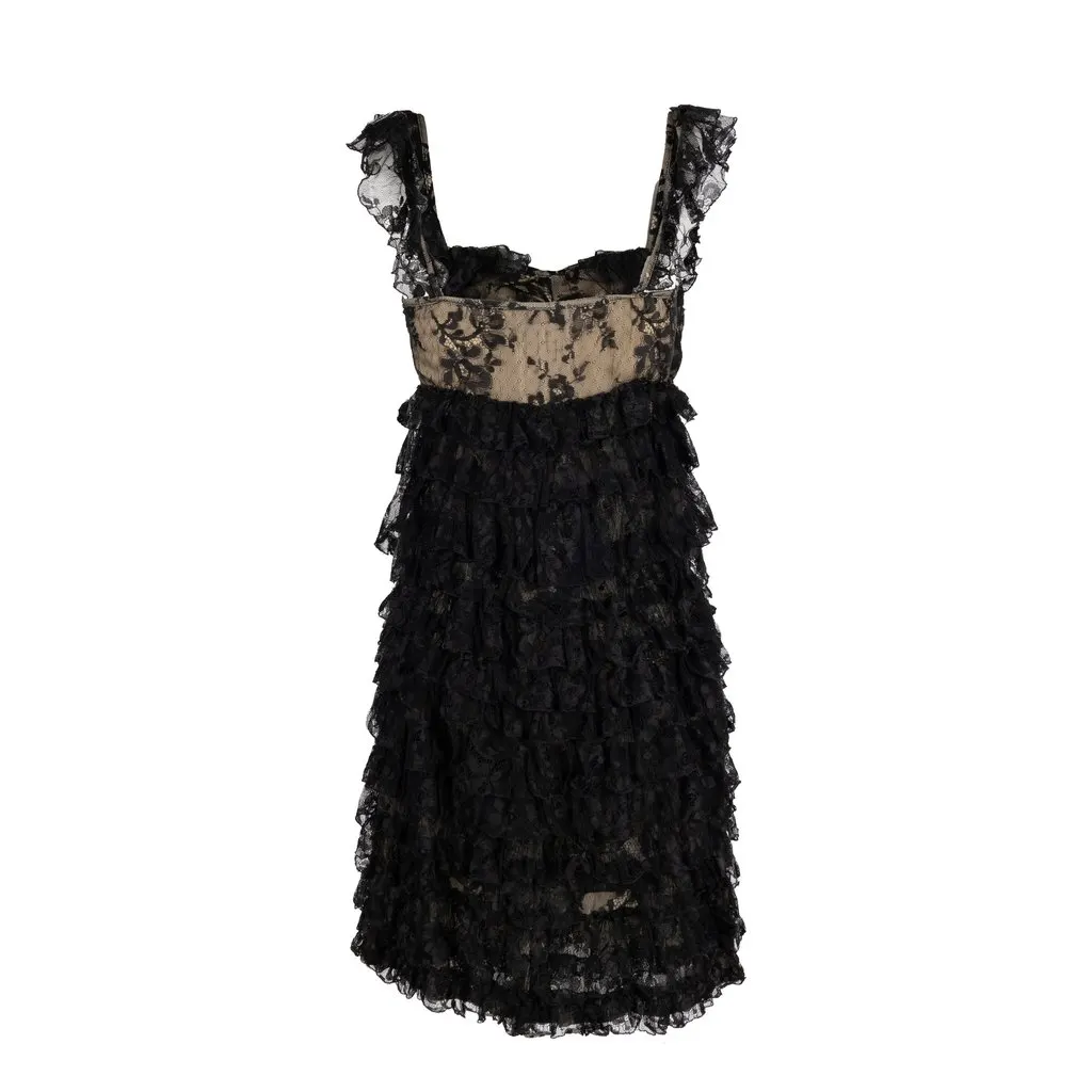 Moschino Cheap and Chic Layered Lace Dress - '10s Red Lace Good - Inside View