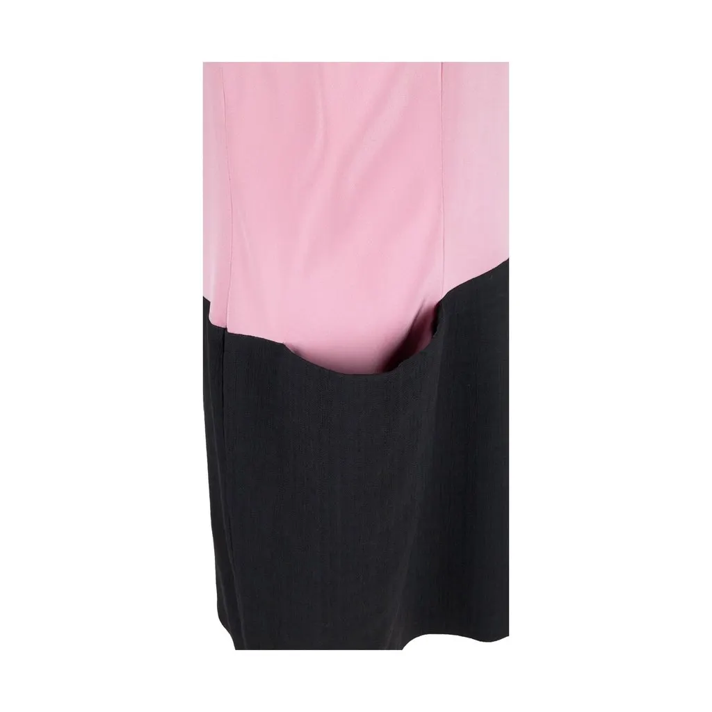 Unsigned Bi-color Midi Dress - '10s Red Silk Good - Inside View