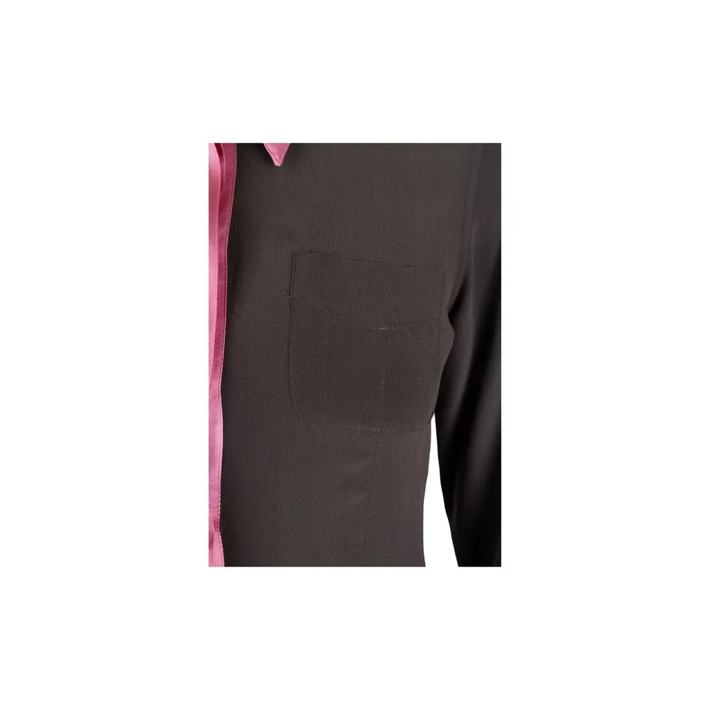 Moschino Cheap and Chic Silk Shirt - '10s Brown Silk Good - Model View