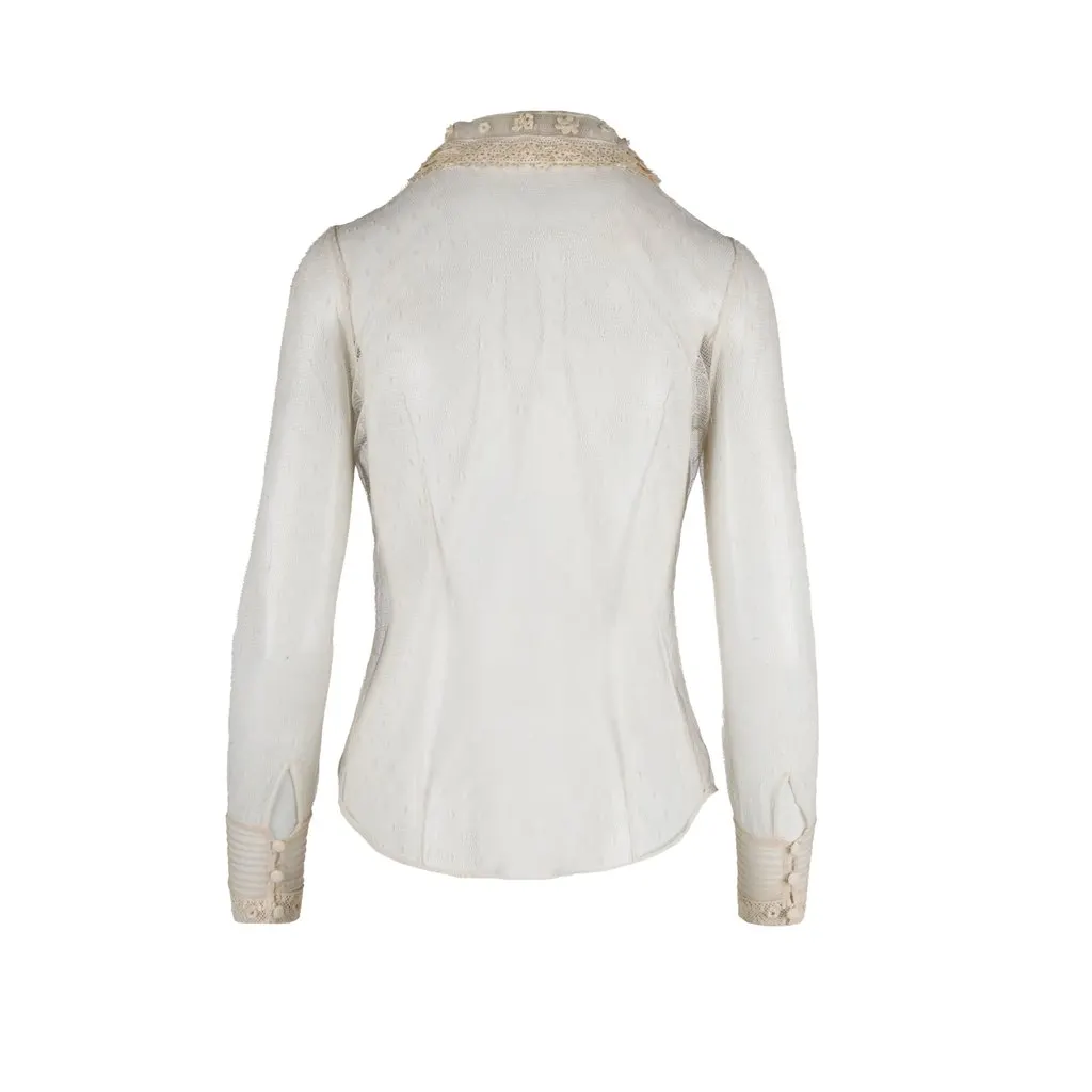 Valentino Sheer Lace Shirt - '10s Red Lace Good - Back View