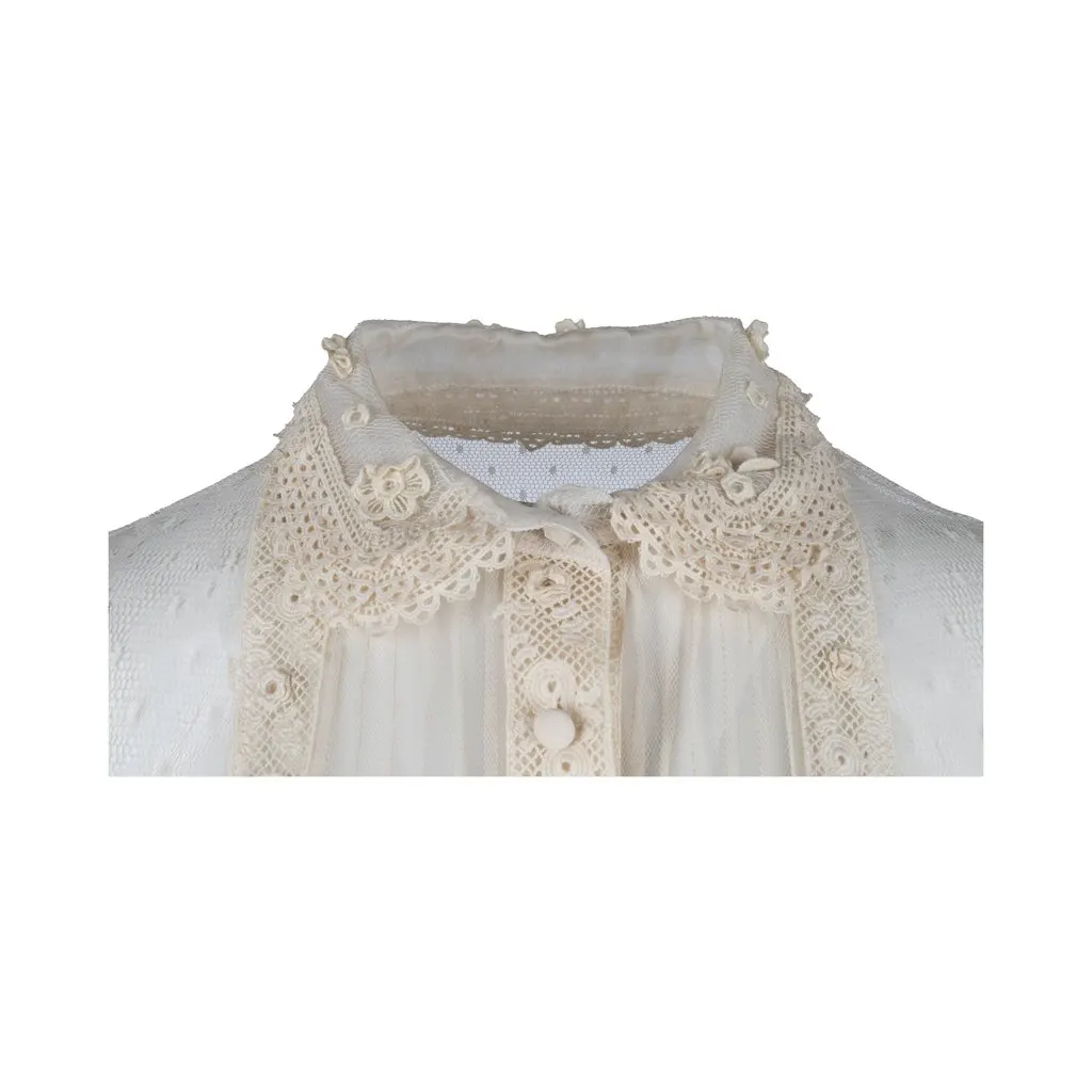 Valentino Sheer Lace Shirt - '10s Red Lace Good - Inside View