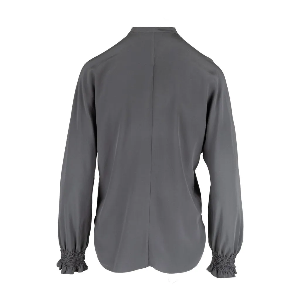 Emporio Armani Silk Shirt - '10s Grey Silk Good - Back View