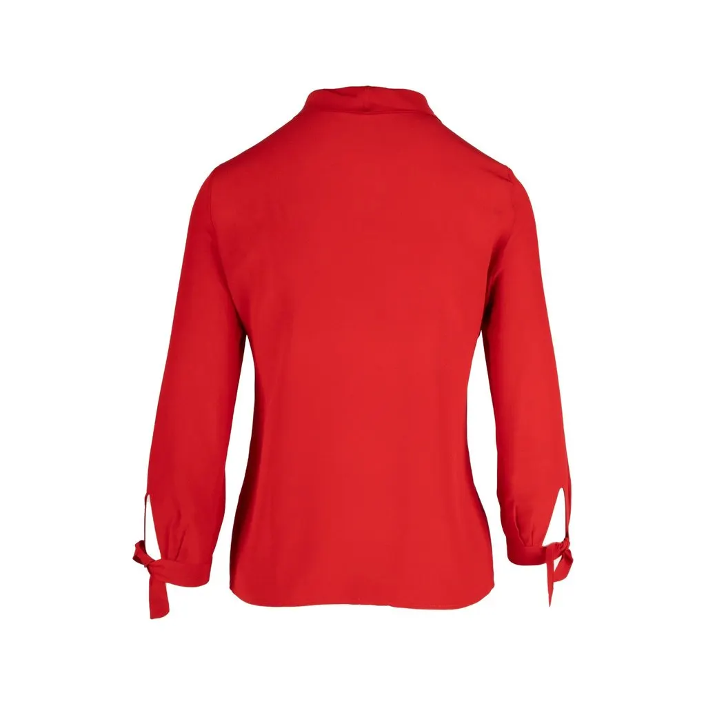Moschino Cheap and Chic Tie-knot Shirt - '10s Red Silk Good - Inside View