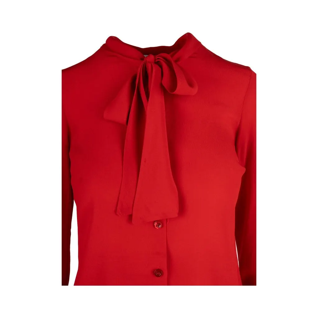 Moschino Cheap and Chic Tie-knot Shirt - '10s Red Silk Good - Model View