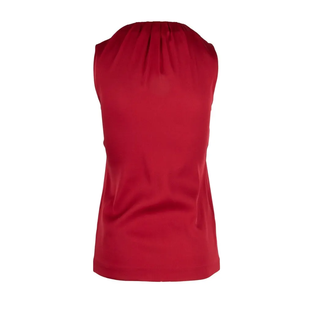 Moschino Ruffle Neck Top - '00s MultiColor Silk Good - Back View