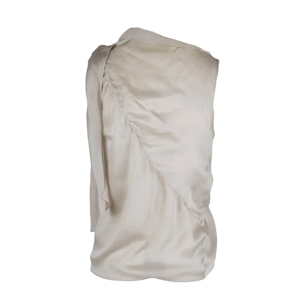 Moschino Cheap and Chic Sheer Tie-knot Top - '00s Red Silk Good - Back View