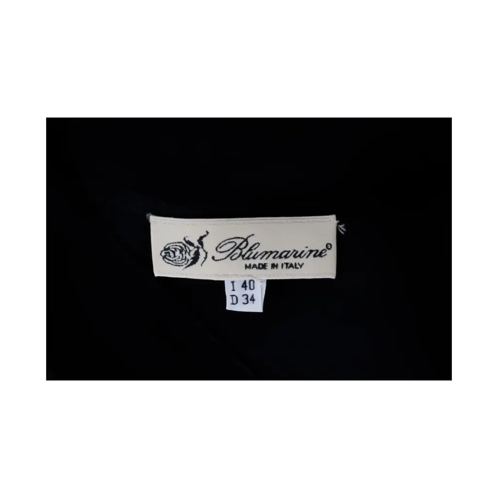 Blumarine Satin Skirt - '10s Black Satin Good - Model View