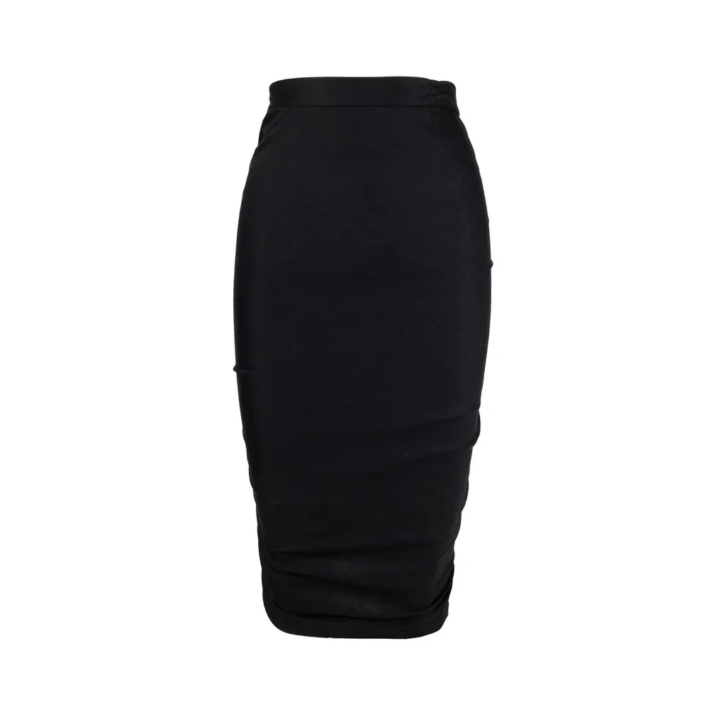 Moschino Cheap and Chic Midi Skirt - '10s Black Wool Good - Front View
