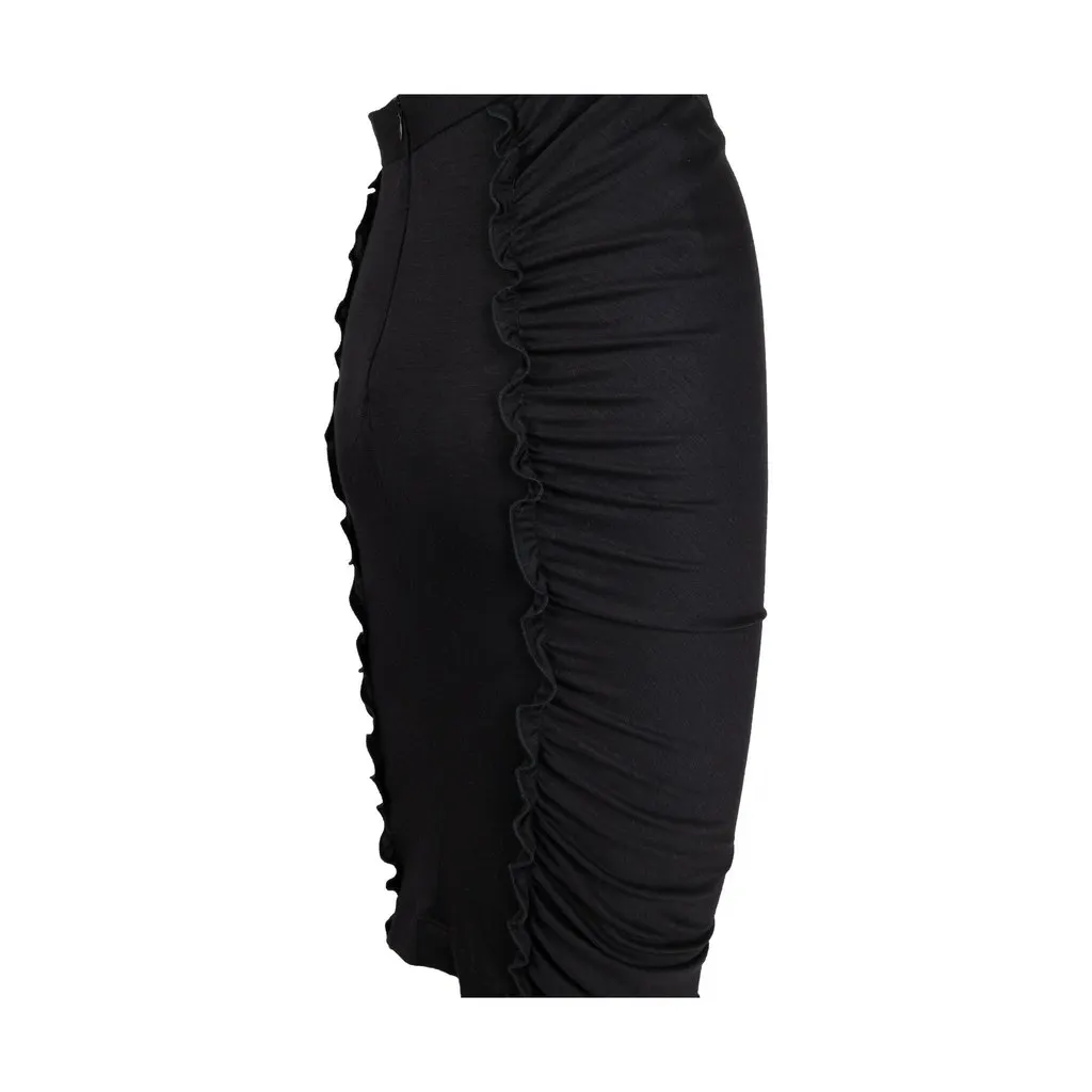 Moschino Cheap and Chic Midi Skirt - '10s Black Wool Good - Inside View