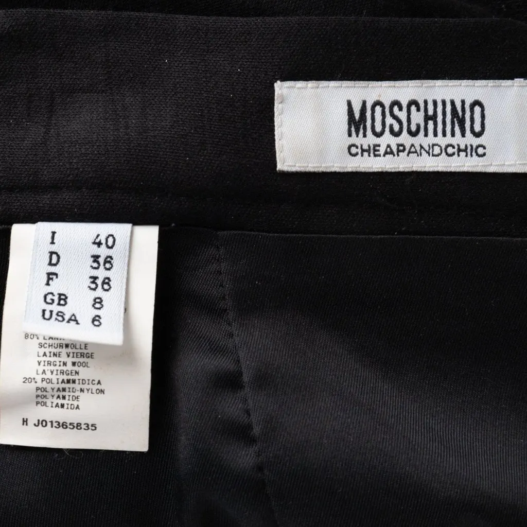 Moschino Cheap and Chic Midi Skirt - '10s Black Wool Good - Model View