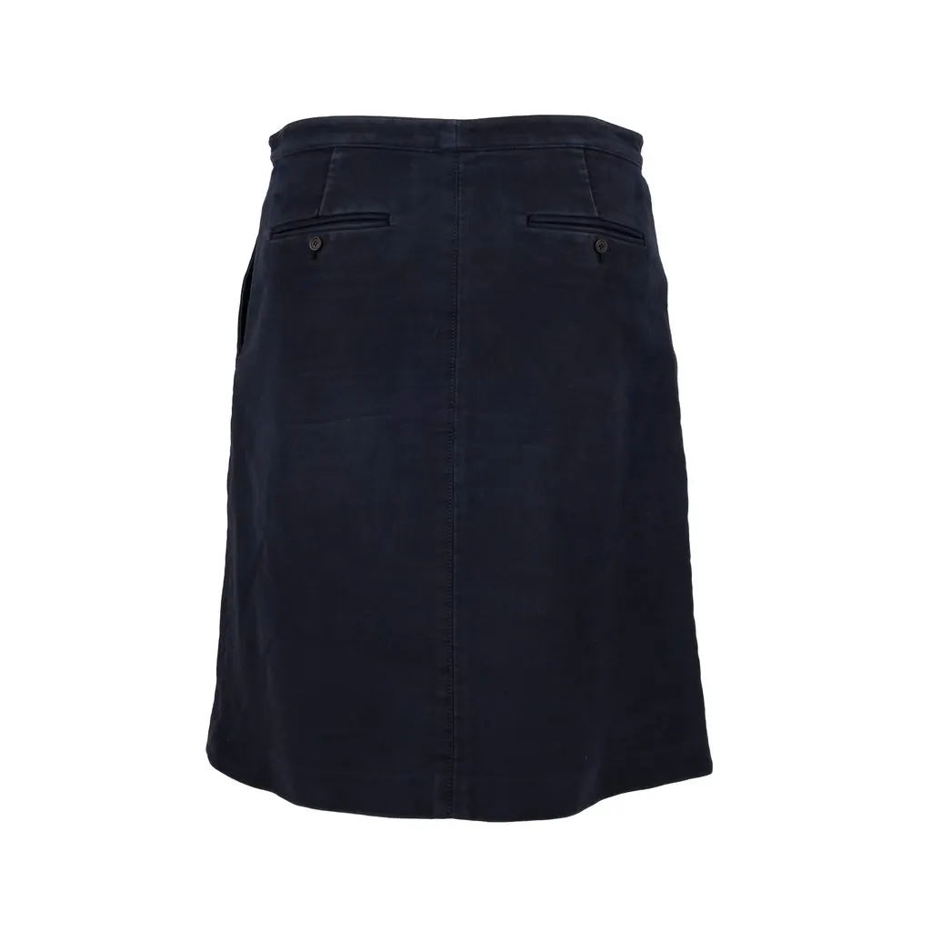 Balenciaga Cotton Twill Short Skirt - '10s Navy Cotton Good - Back View