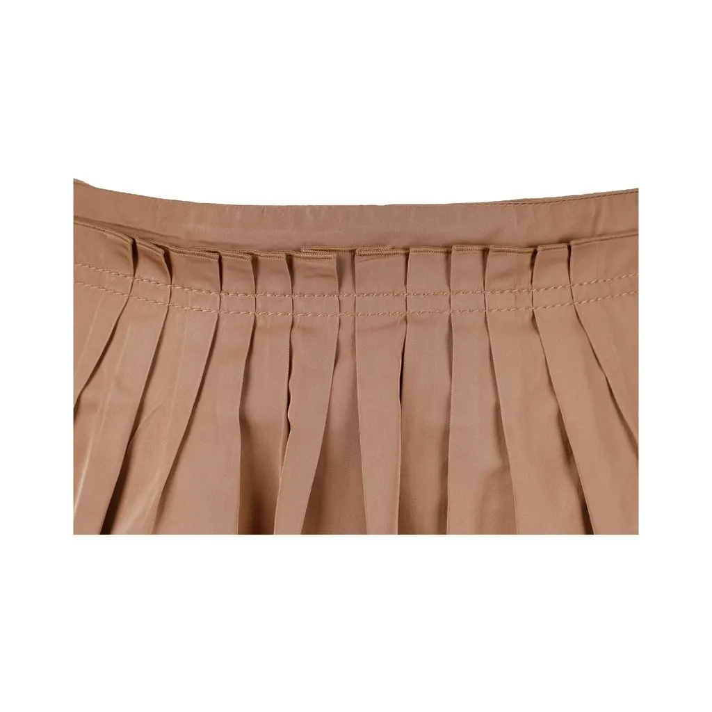 Nina Ricci Pleated Skirt - '10s Brown Polyester Good - Inside View