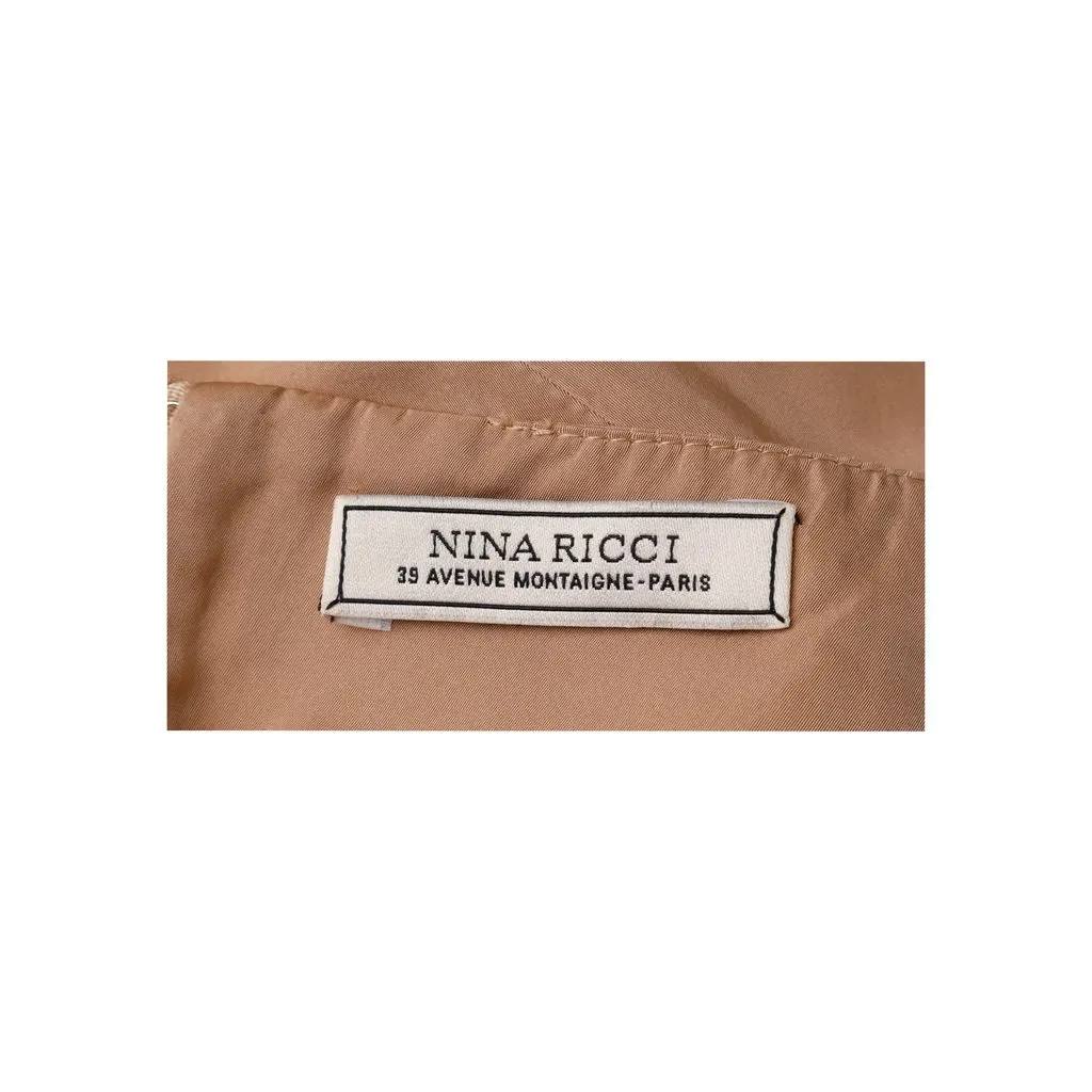 Nina Ricci Pleated Skirt - '10s Brown Polyester Good - Box View