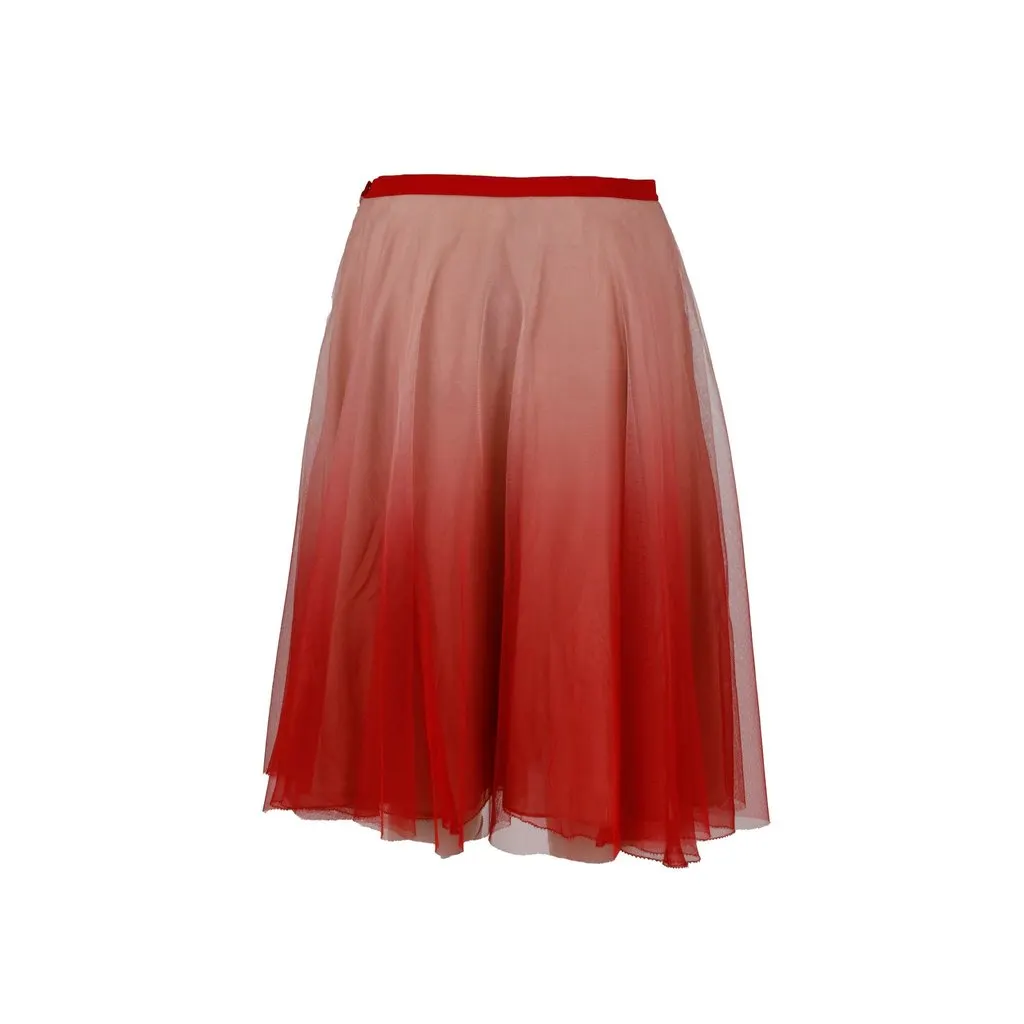 Valentino Red Valentino Ombre Tulle A-line Skirt - '10s Red Good - Inside View