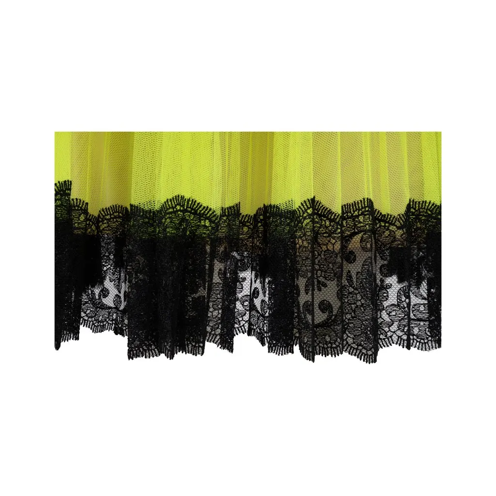 Christopher Kane Pleated Tulle Skirt - '10s Black Lace Good - Inside View