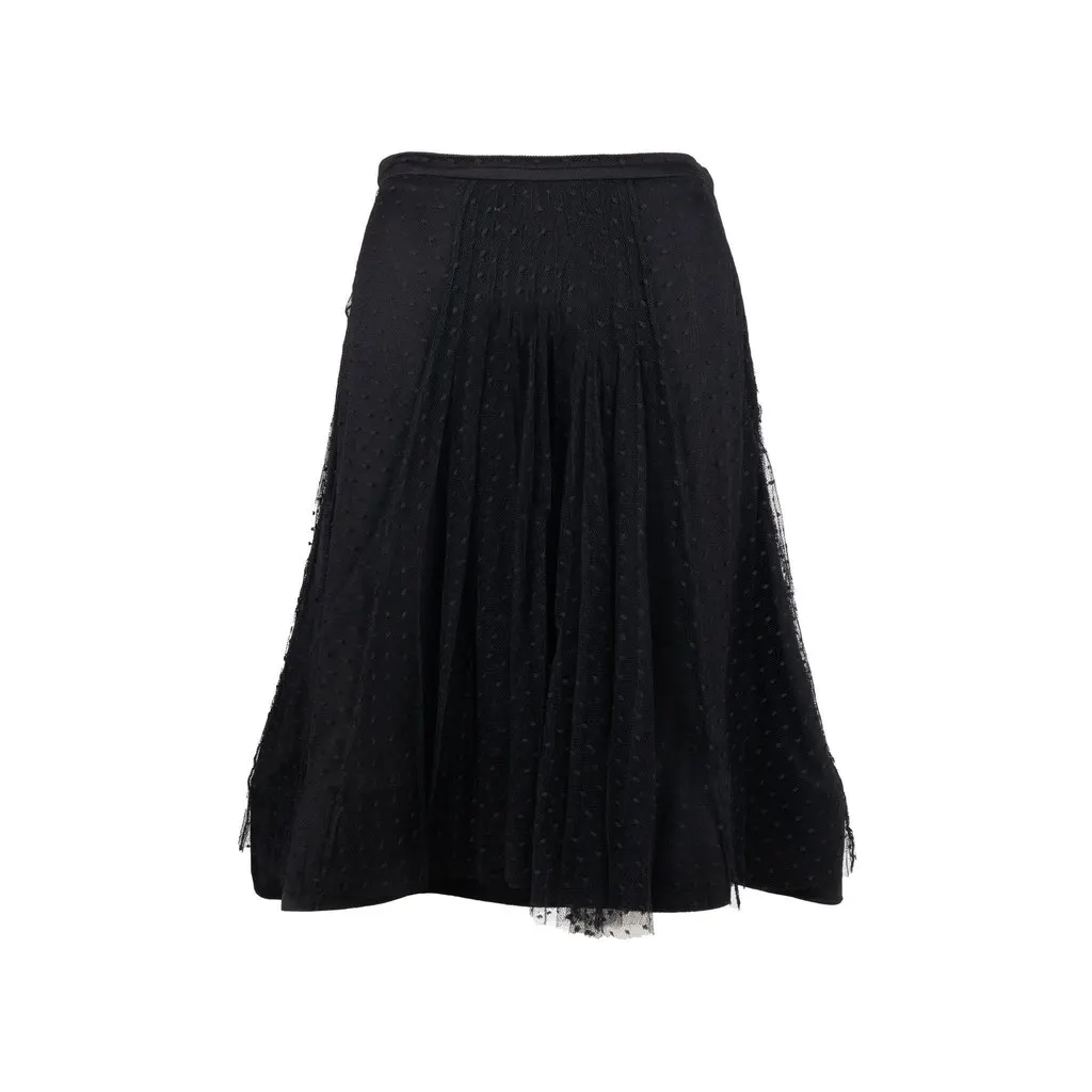 Moschino Dotted Lace Skirt - '10s Red Lace Good - Front View