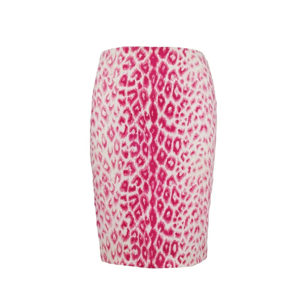Moschino Cheap and Chic Leopard Print Skirt - '10s Red Wool Good - Front View