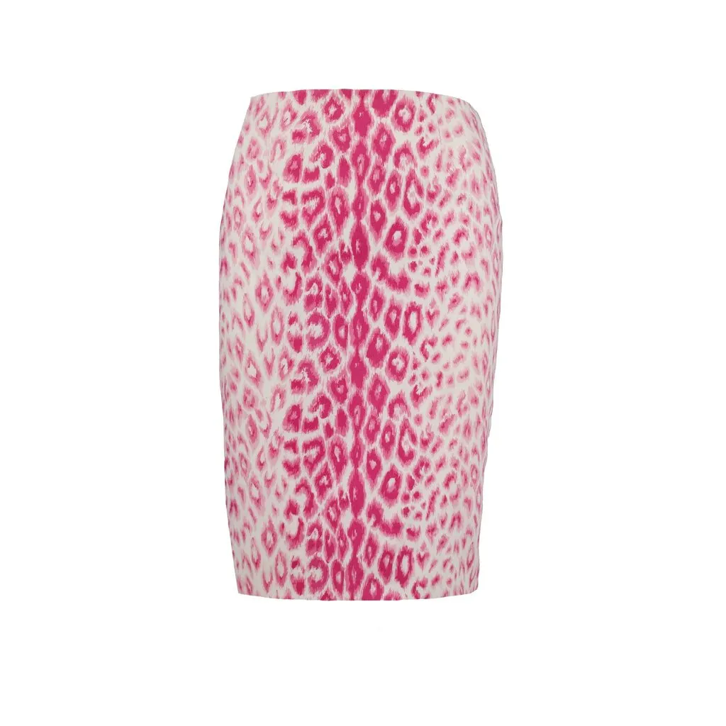 Moschino Cheap and Chic Leopard Print Skirt - '10s Red Wool Good - Back View