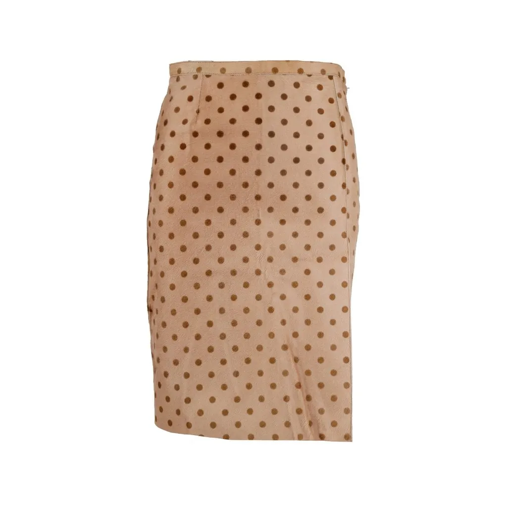 Moschino Cheap and Chic Polka Printed Skirt - '10s Red Leather Good - Front View