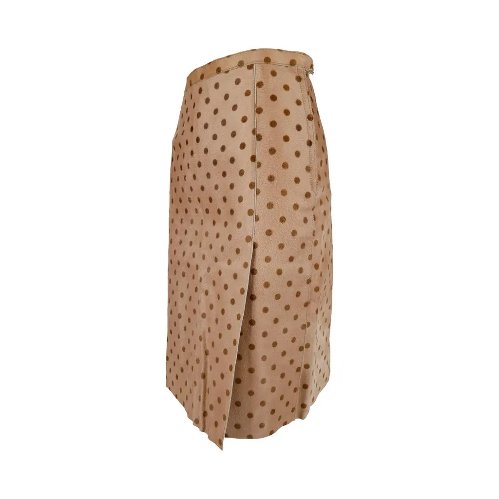 Moschino Cheap and Chic Polka Printed Skirt - '10s Red Leather Good - Back View