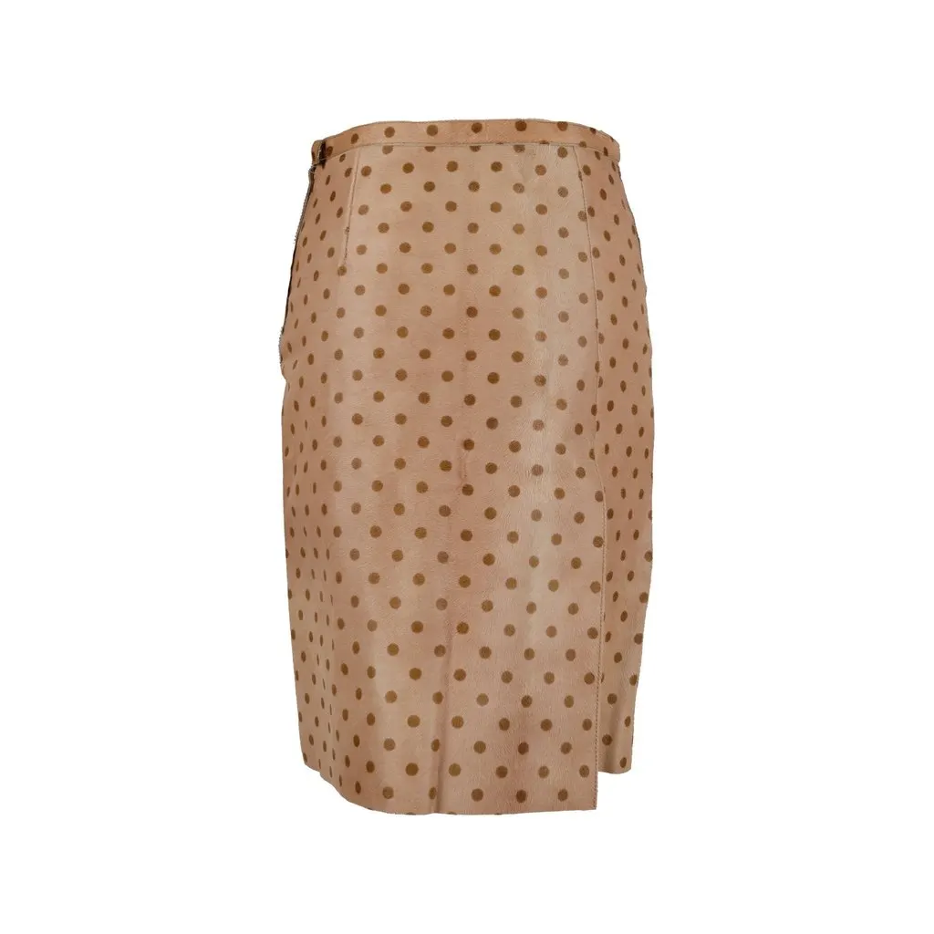 Moschino Cheap and Chic Polka Printed Skirt - '10s Red Leather Good - Inside View