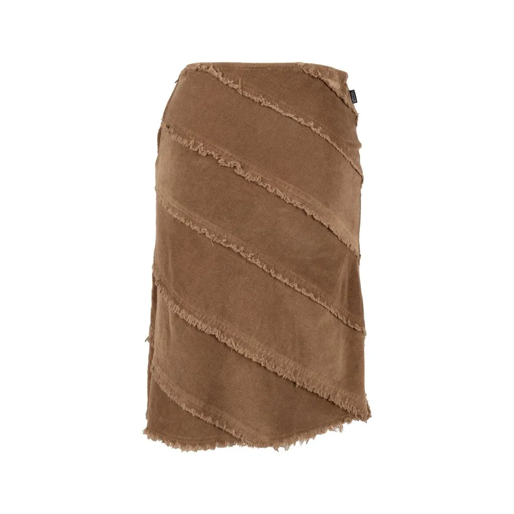 Moschino Jeans Cord Twill Skirt - '10s Brown Cotton Good - Back View