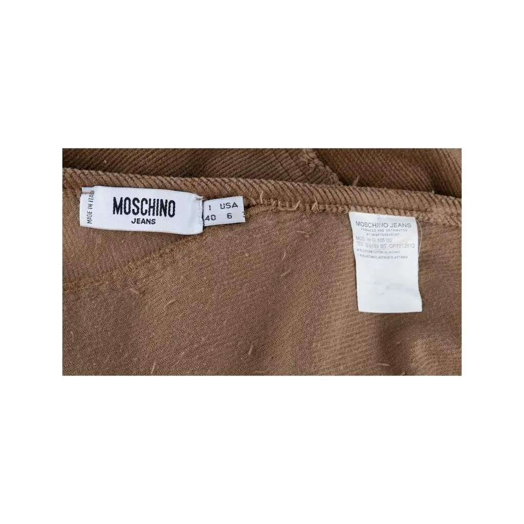 Moschino Jeans Cord Twill Skirt - '10s Brown Cotton Good - Model View