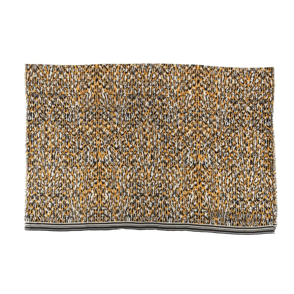 Louis Vuitton Monogram Jungle Print Scarf - '10s MultiColor Wool Good - Inside View
