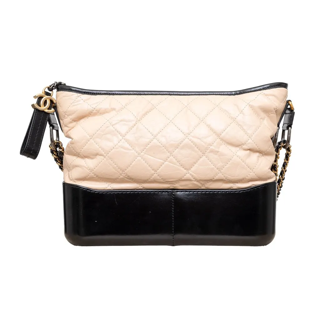 Chanel Quilted Large Gabrielle Hobo Bag - '10s Black Leather Good - Back View