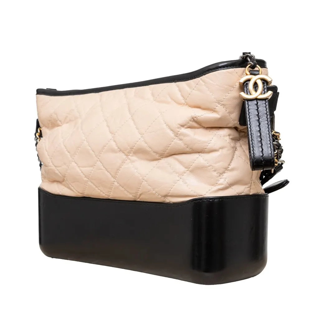 Chanel Quilted Large Gabrielle Hobo Bag - '10s Black Leather Good - Inside View