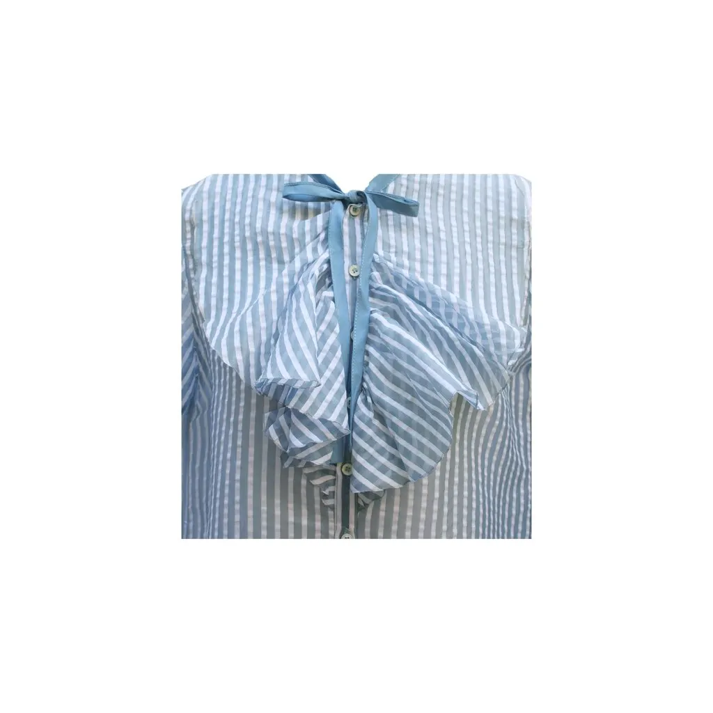 Unsigned Rubino Gaeta Ruffle Shirt - '20s Red Cotton Good - Inside View