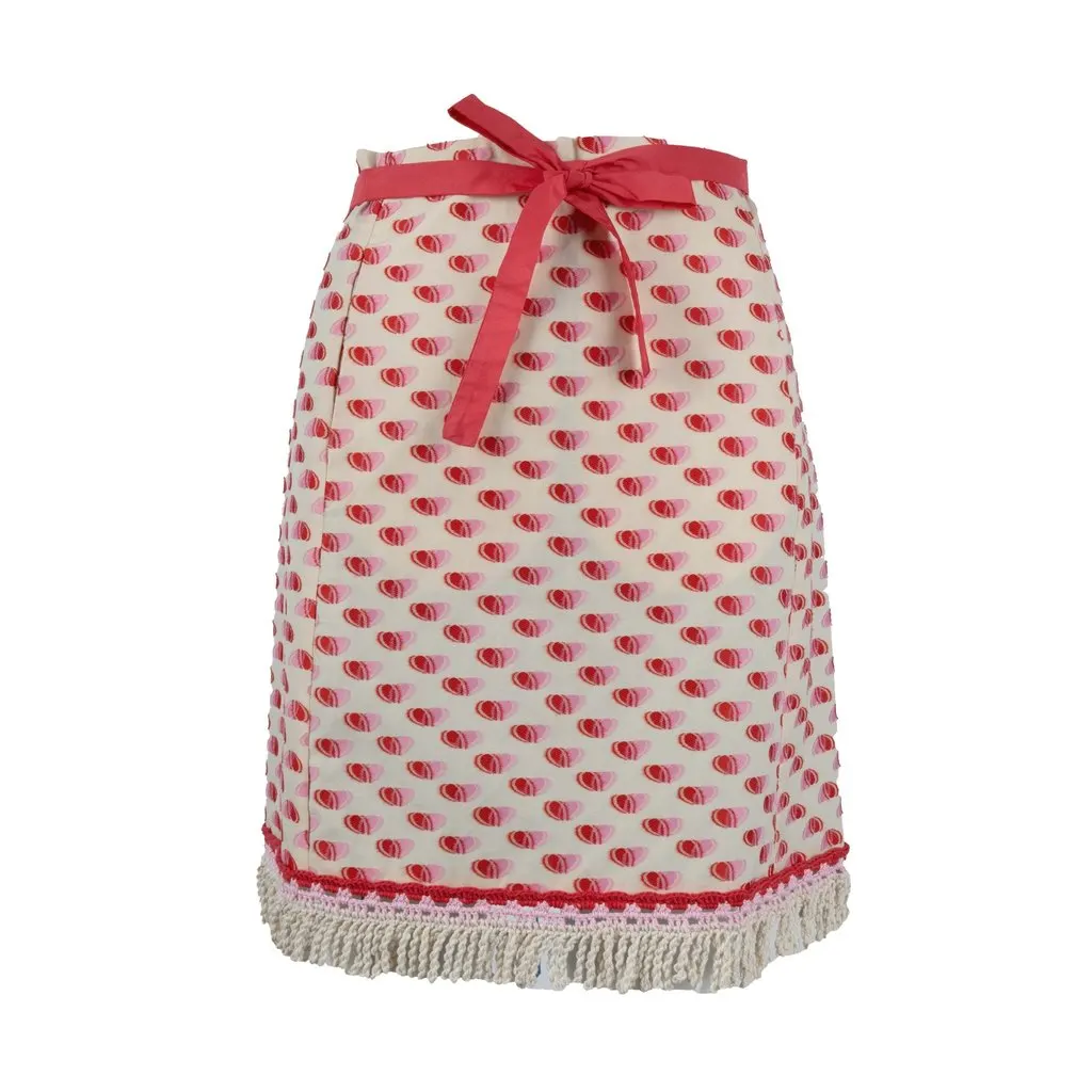 Unsigned Rubino Gaeta Fil Coupè Jacquard Mini Skirt - '20s Beige Canvas Good - Front View
