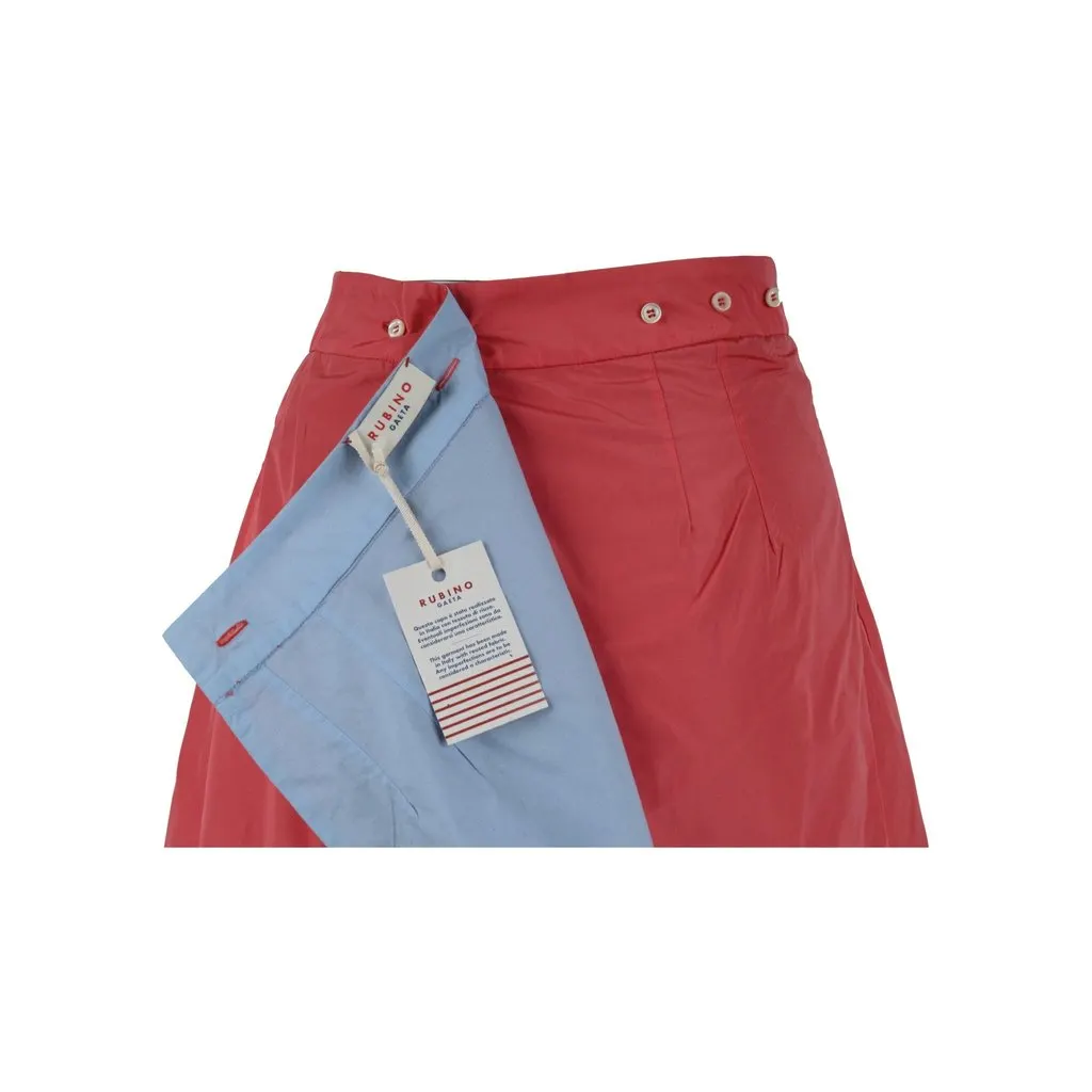 Unsigned Rubino Gaeta Pleated Skirt - '20s Red Polyester Good - Model View