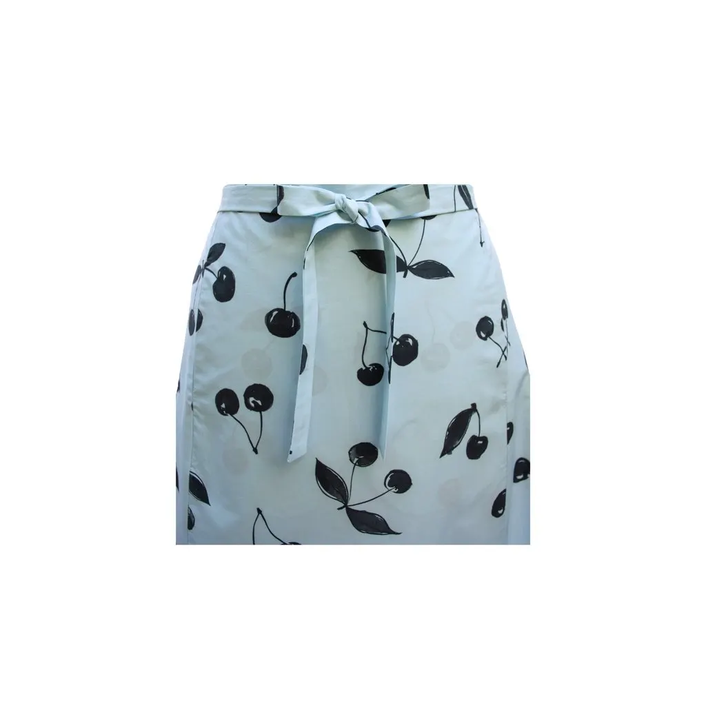 Unsigned Rubino Gaeta Cherry Print Mini Skirt - '20s White Cotton Good - Inside View