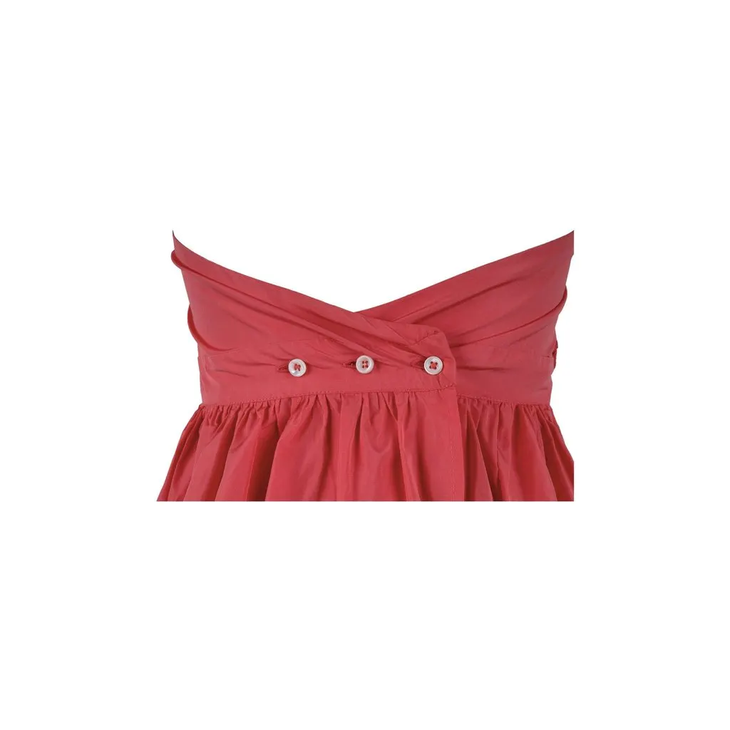 Unsigned Rubino Gaeta Granny Crochet Dress - '20s Red Polyester Good - Inside View