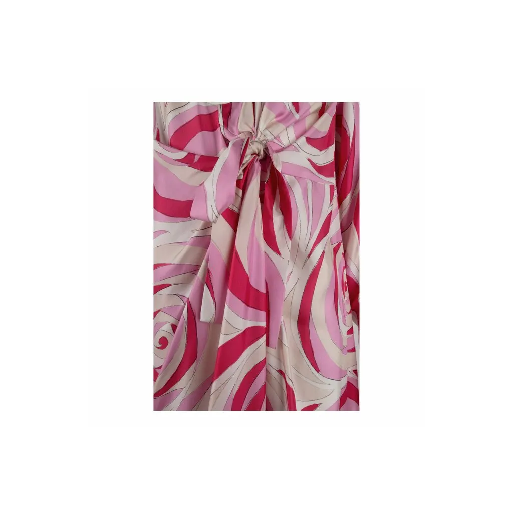 Unsigned Rubino Gaeta Peony Print Dress - '20s White Silk Good - Model View
