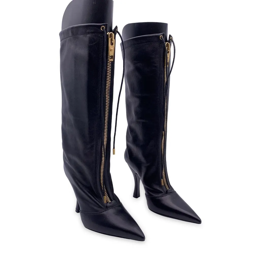 Versace Boots Black Leather Good - Inside View