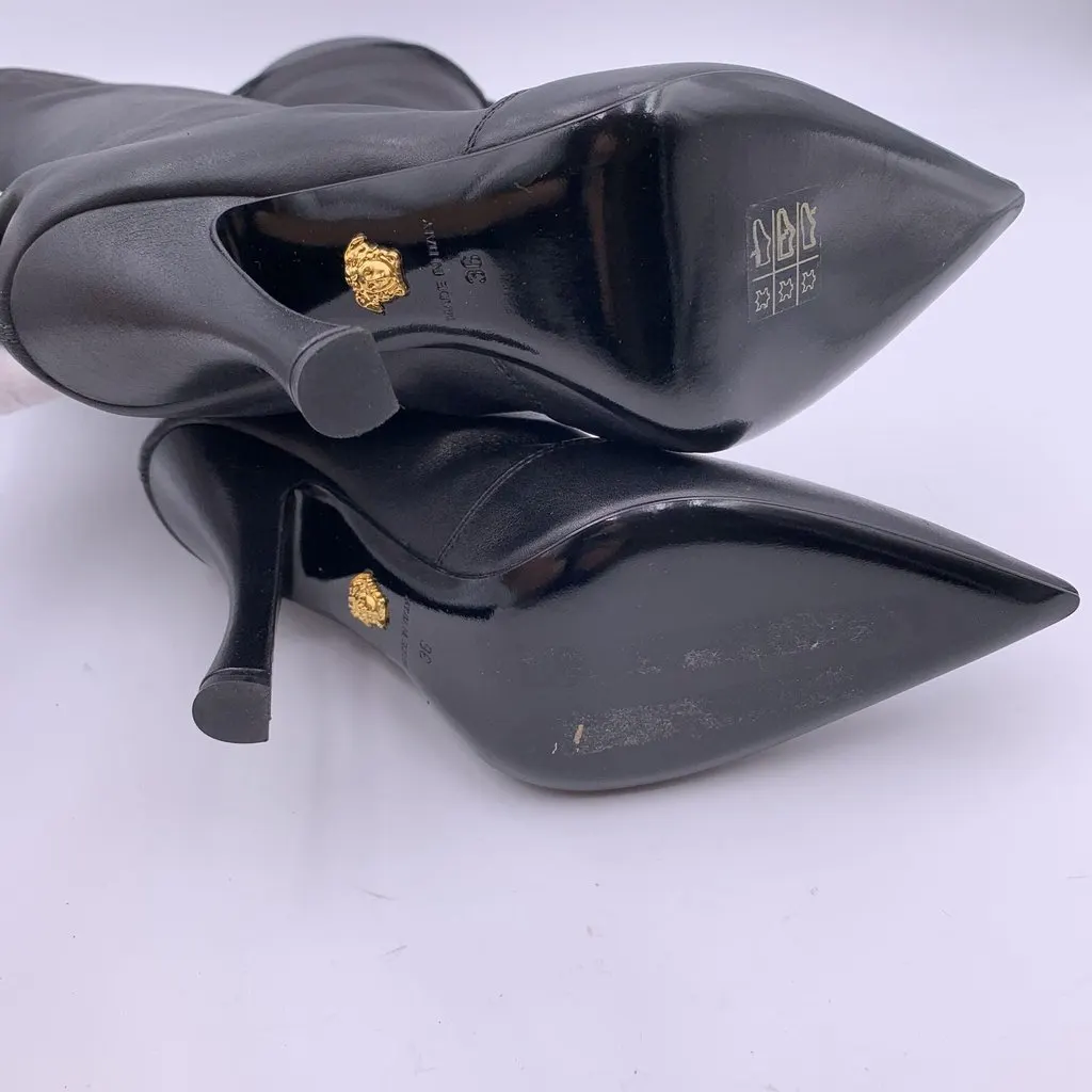 Versace Boots Black Leather Good - Box View