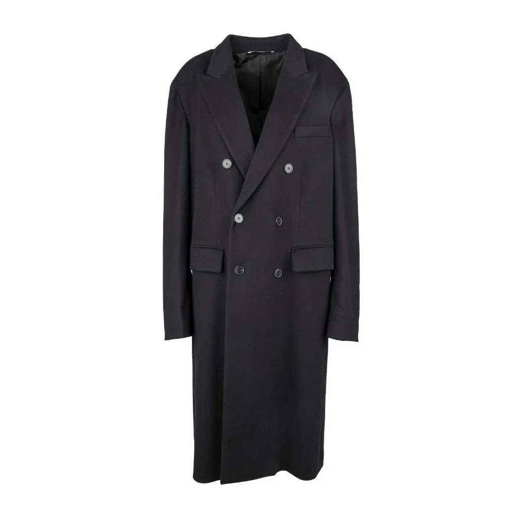 Valentino Double Breasted Wool Coat - '20s Red Wool Good - Front View