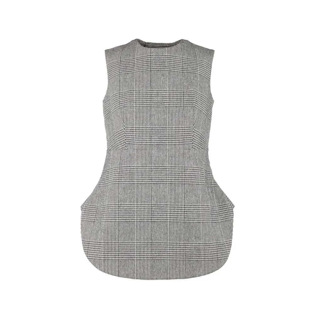 Marni Checkered Peplum Top - '10s Red Good - Front View