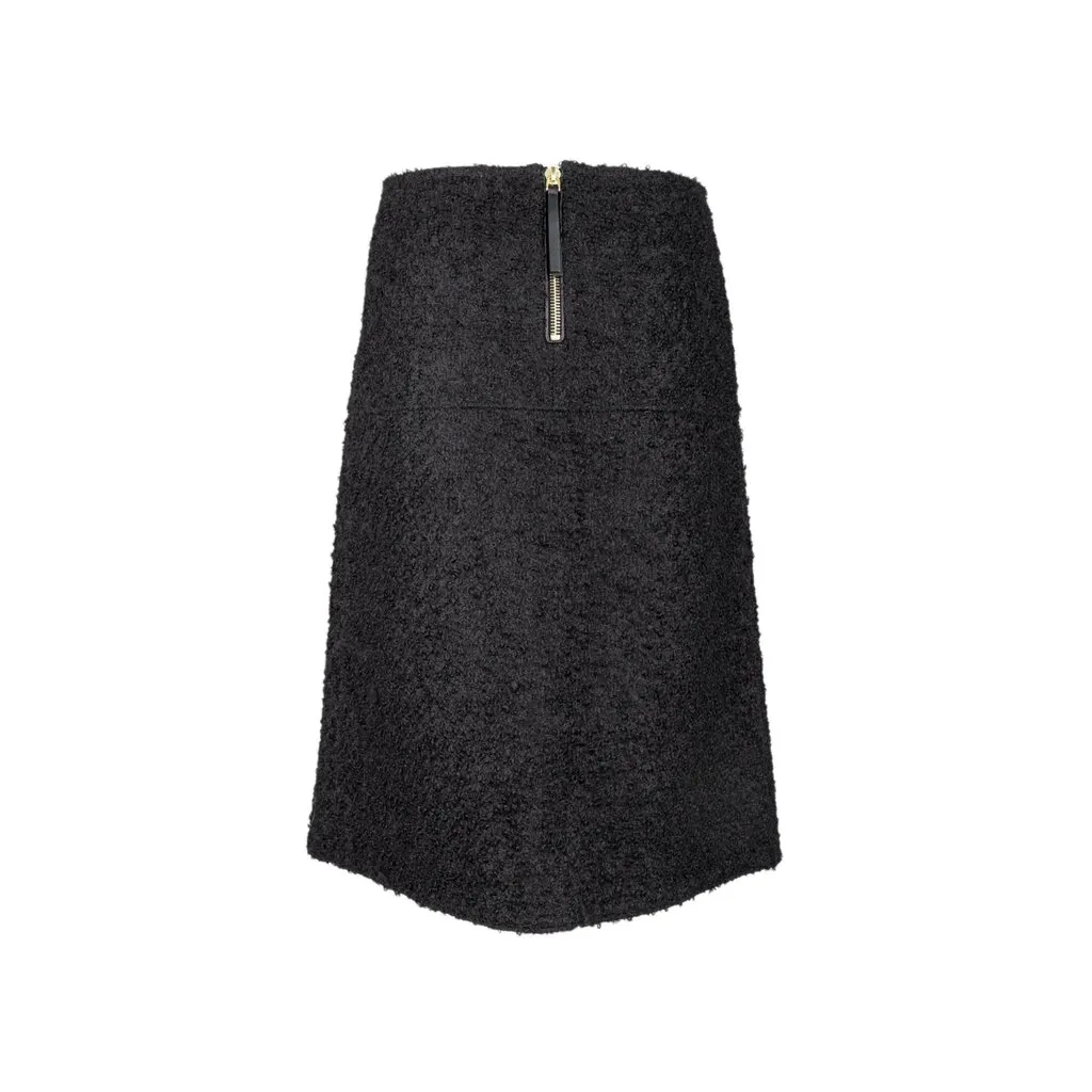 Marni Asymmetric Lambskin Skirt - '10s Black Leather Good - Back View