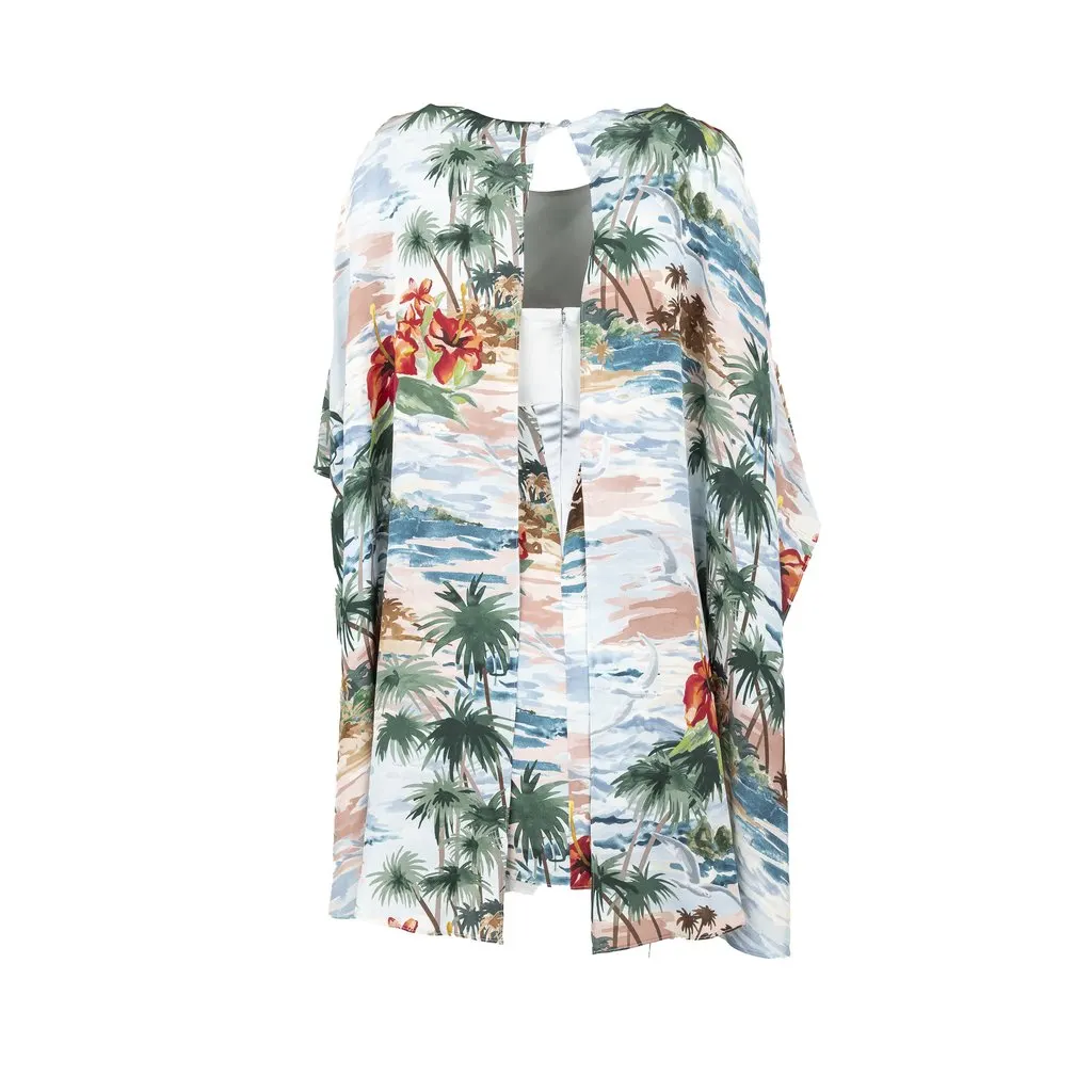 Valentino Hawaiian Couture Cape Dress - '10s Red Good - Inside View