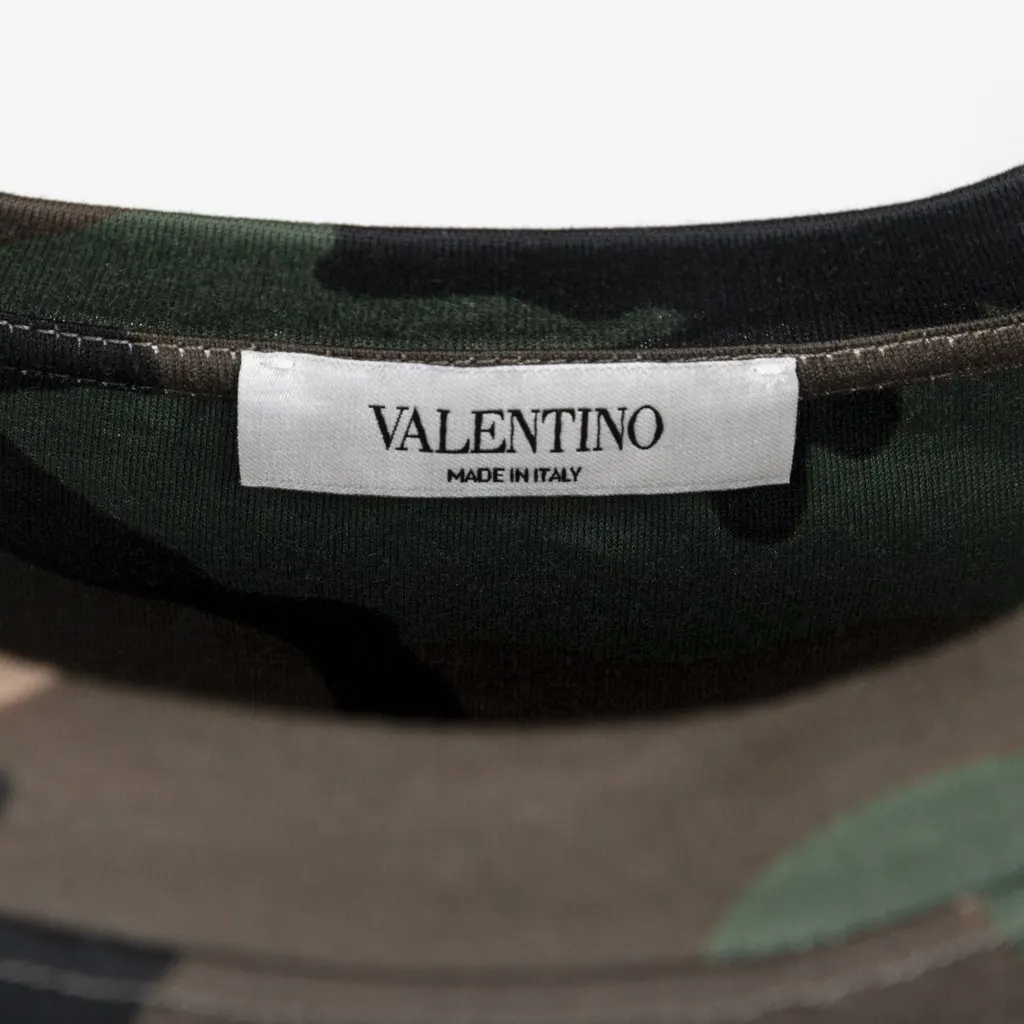 Valentino Camouflage T-shirt - '10s Red Cotton Good - Model View