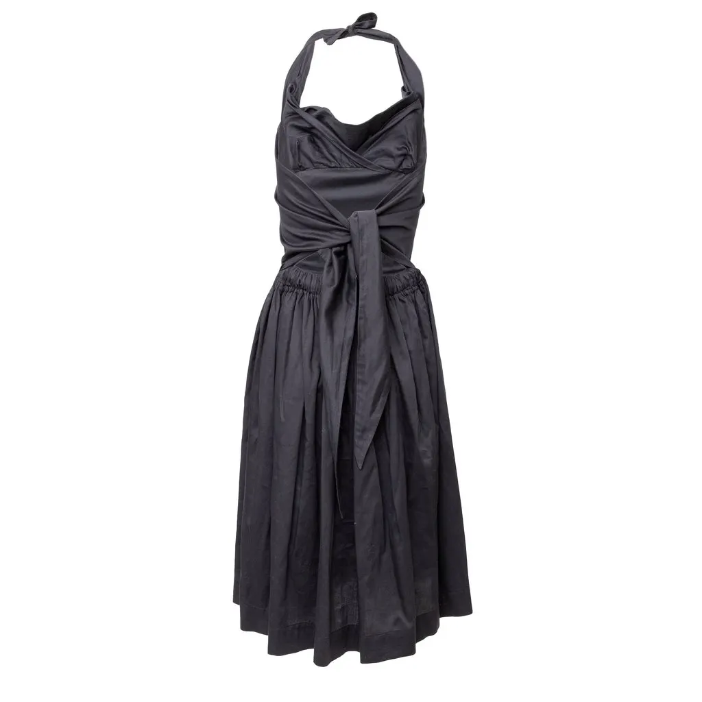Vivienne Westwood Tie-knot Adjustable Dress - '00s Black Cotton Good - Back View