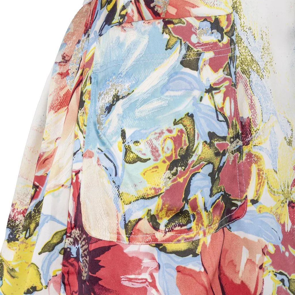 Roberto Cavalli Printed Silk Wrap Dress - '00s Beige Silk Good - Inside View