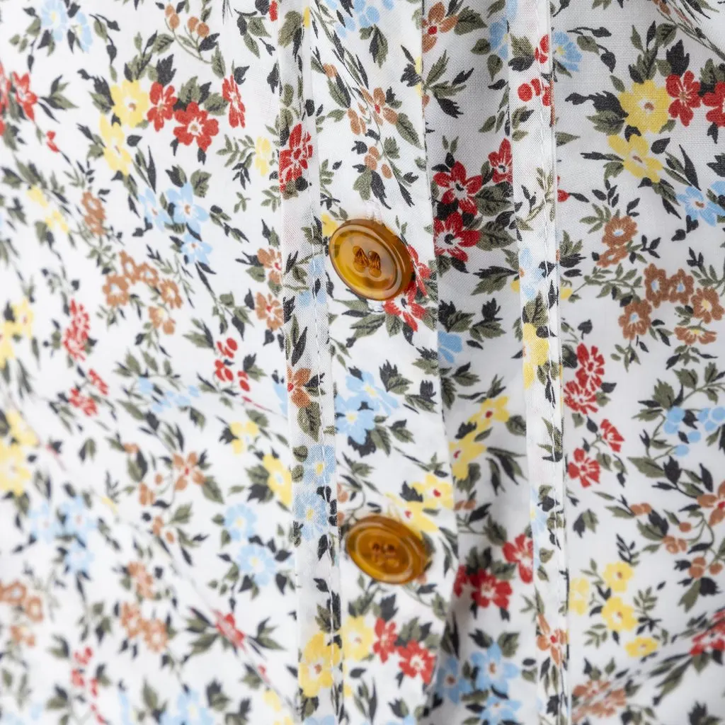Vivienne Westwood Label Floral Printed Top - '00s Red Cotton Good - Inside View