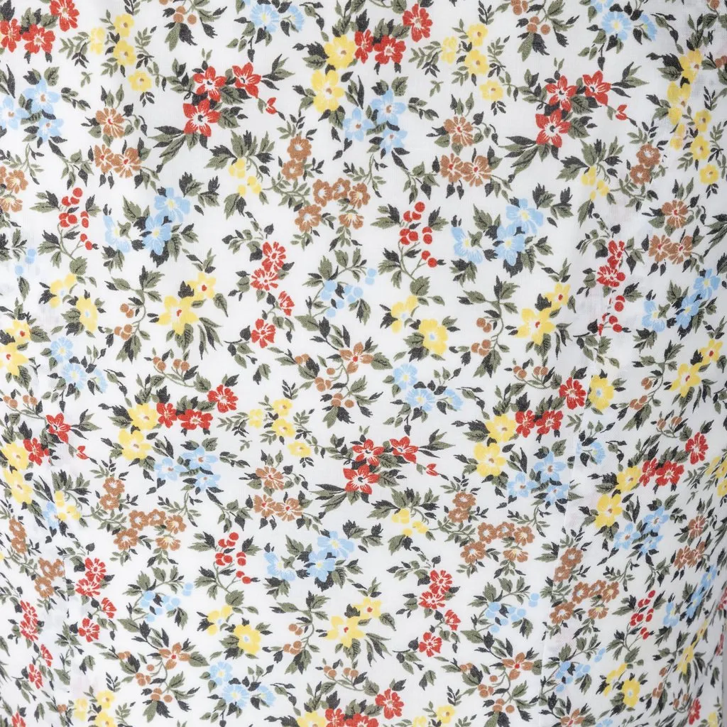 Vivienne Westwood Label Floral Printed Top - '00s Red Cotton Good - Model View